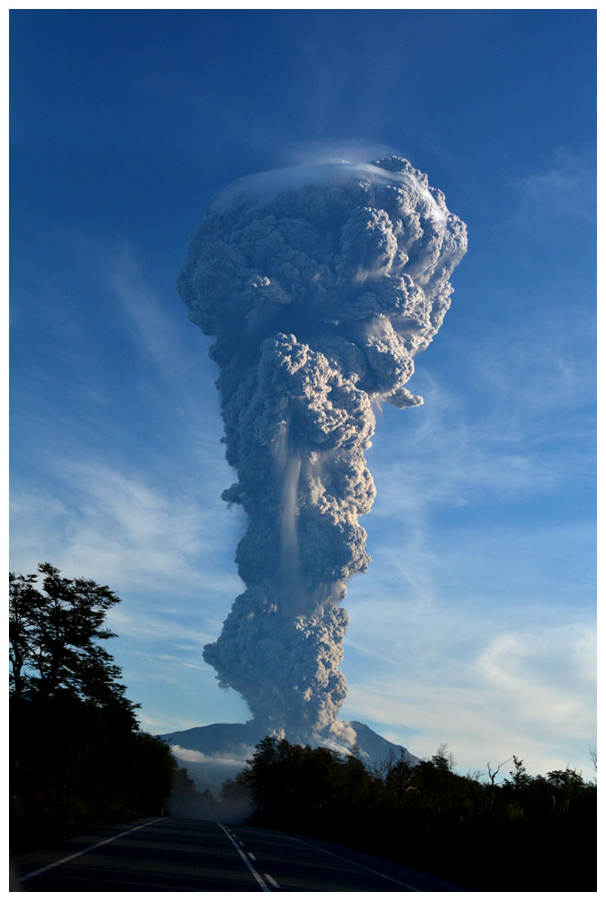 Vulkan Calbuco, 3 Minuten nach dem Ausbruch